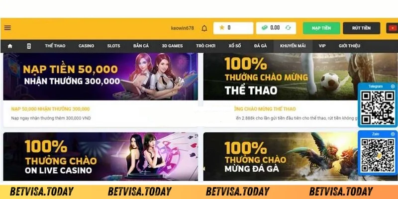 Chuỗi ưu đãi Betvisa sôi động quanh năm